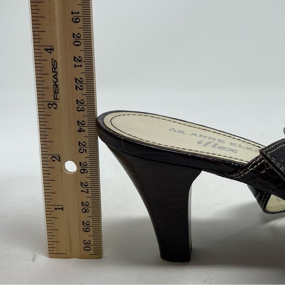 AK Anne Klein Sandals Womens 6.5M iflex Akberlynn Brown Embossed Leather Shoes - Picture 14 of 14